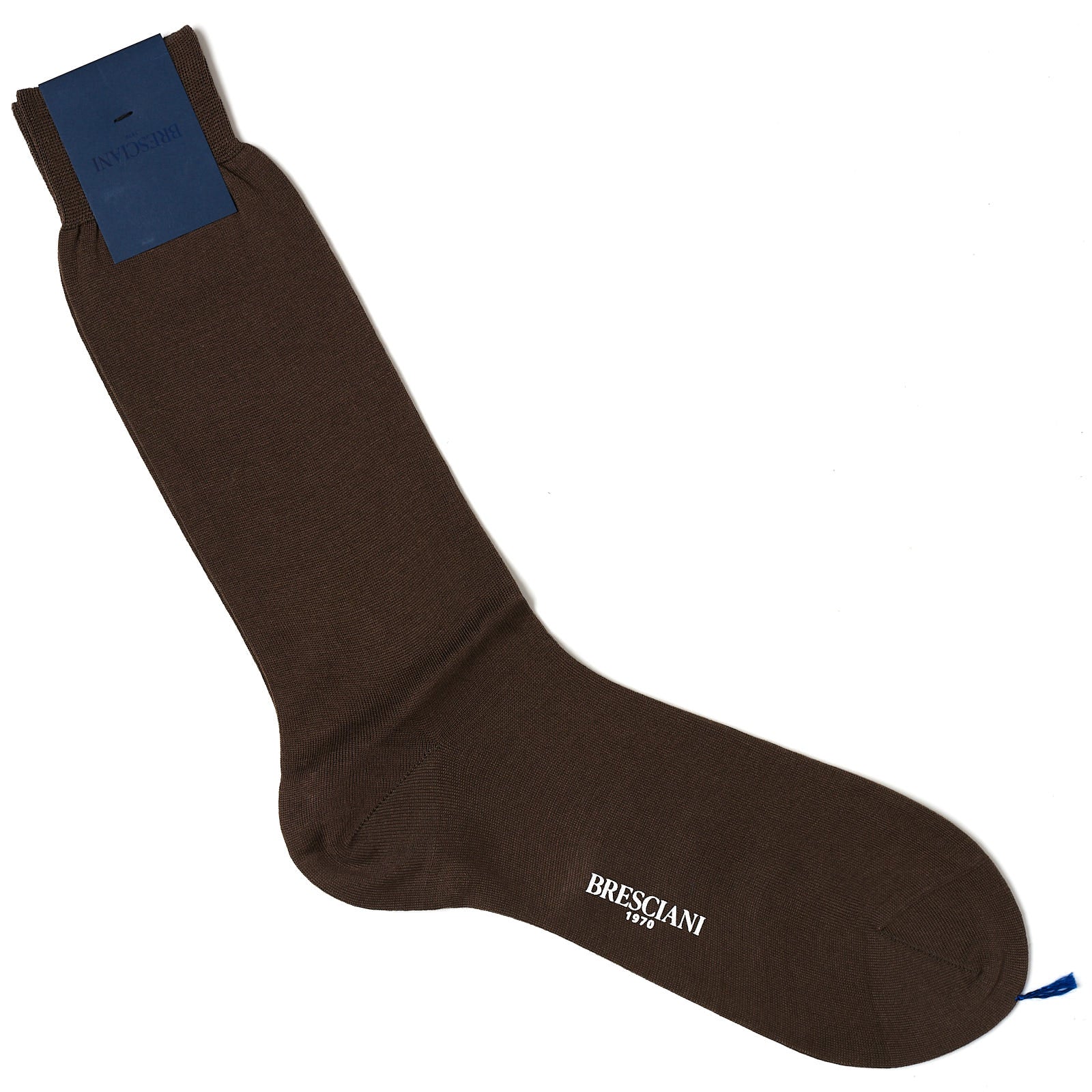 BRESCIANI Brown Wool Mid Calf Length Socks M-L BRESCIANI