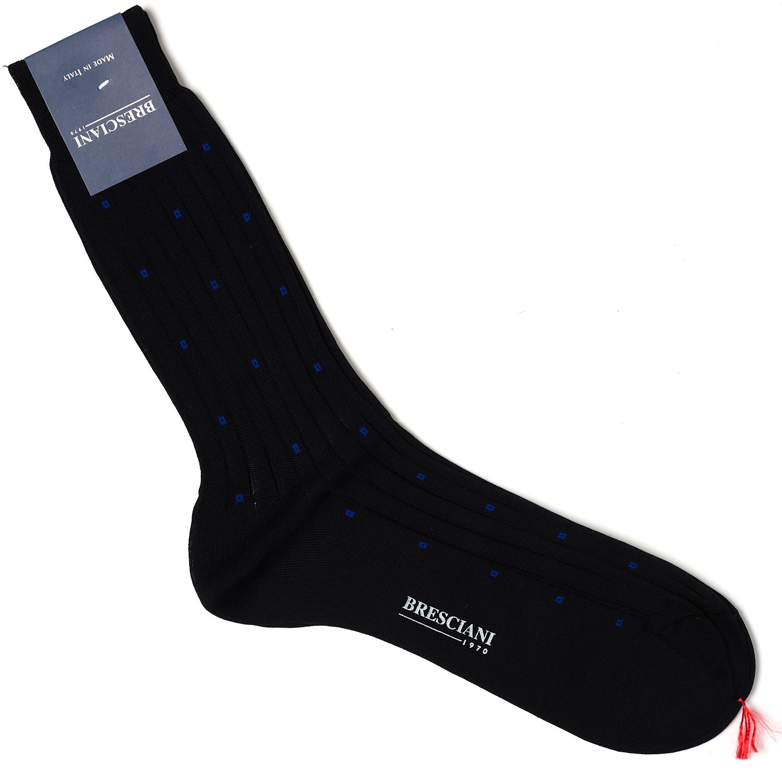 BRESCIANI Cotton Polka Dot Design Mid Calf Length Socks US M-L