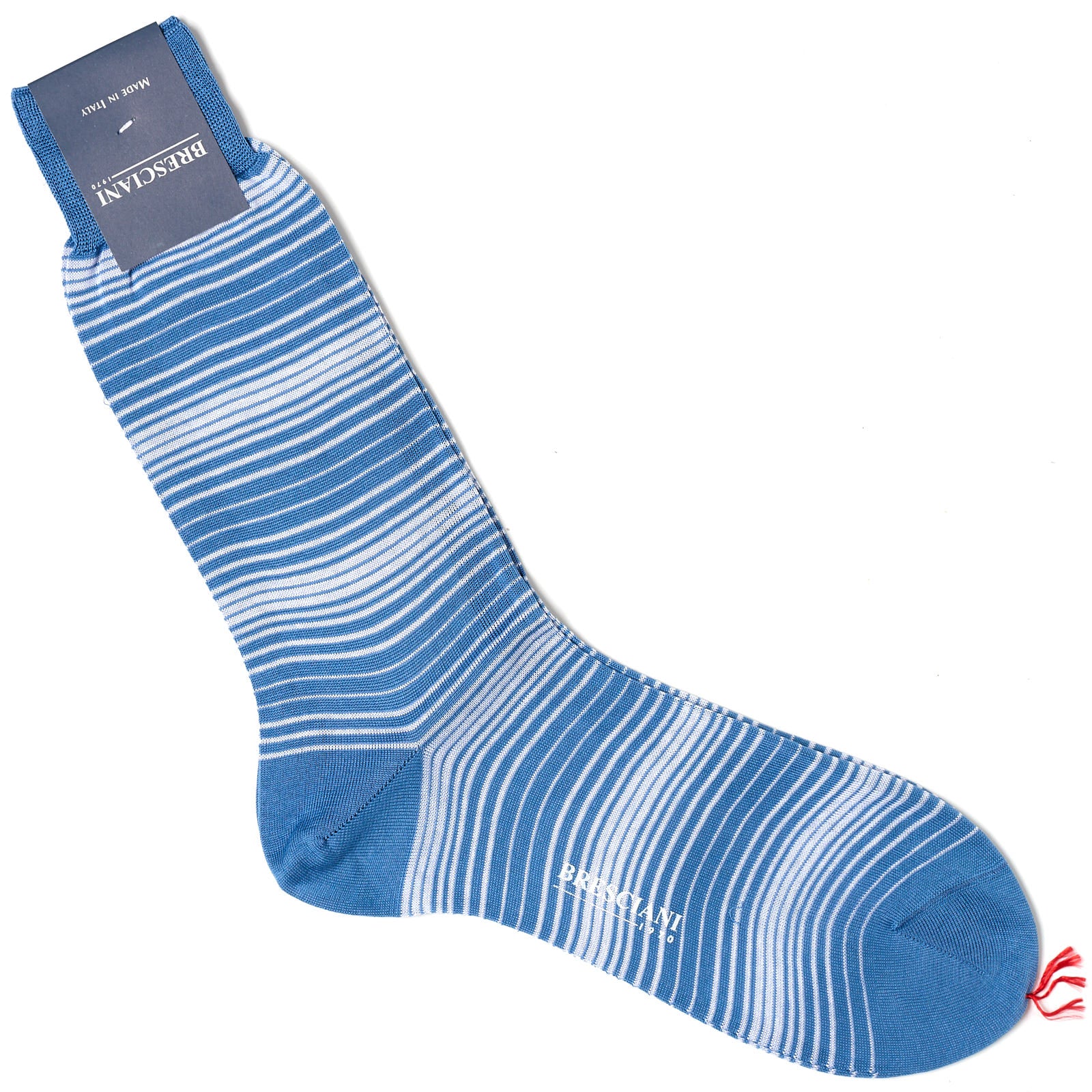 BRESCIANI Cotton Striped Design Mid Calf Length Socks US M-L