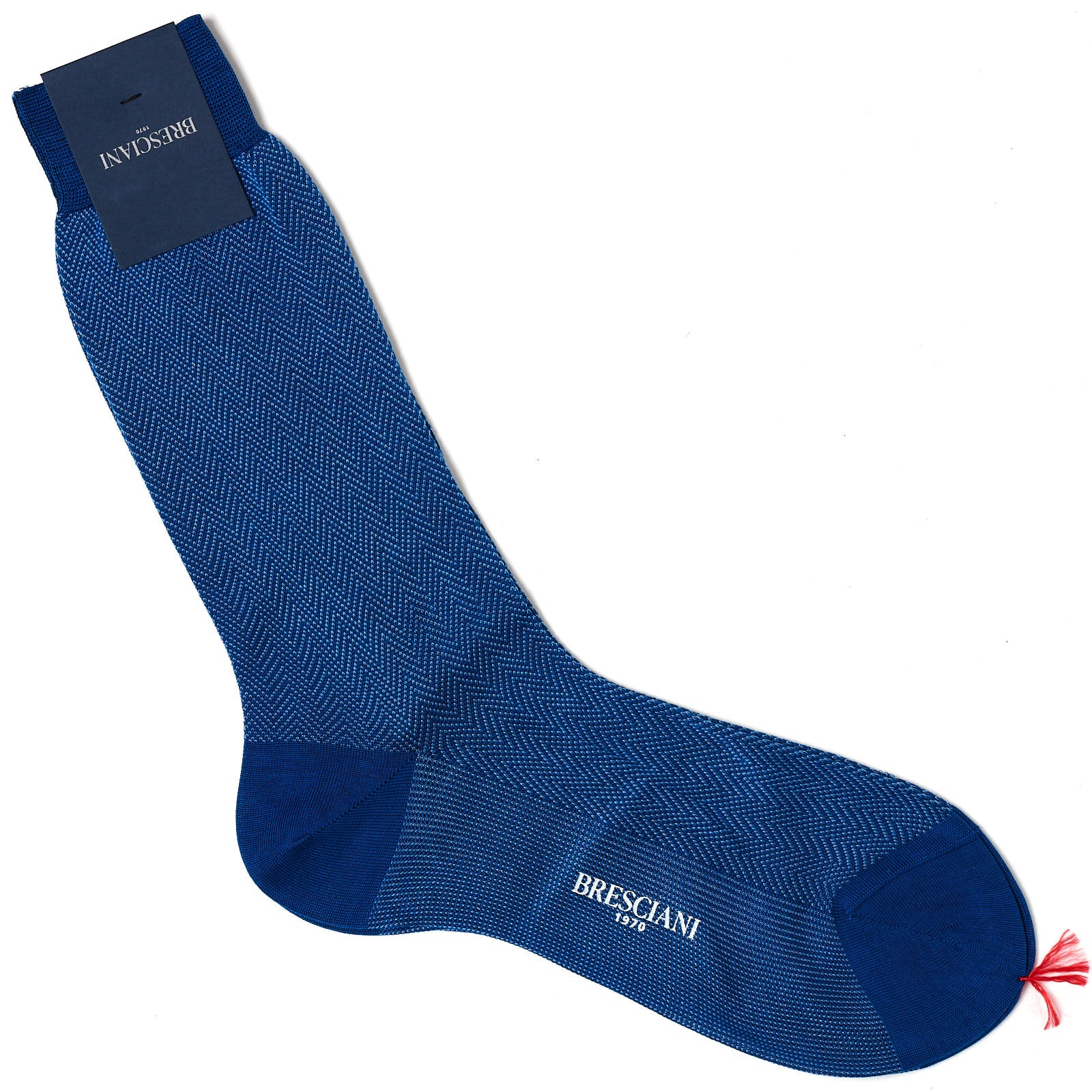 BRESCIANI Cotton Geometry Design Mid Calf Length Socks M-L