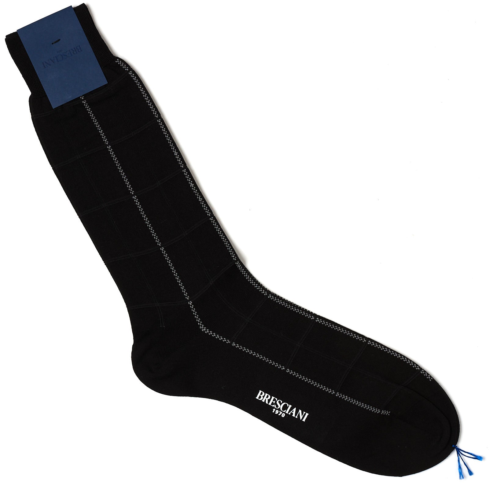 BRESCIANI Cotton Geometry Design Mid Calf Length Socks US M-L BRESCIANI