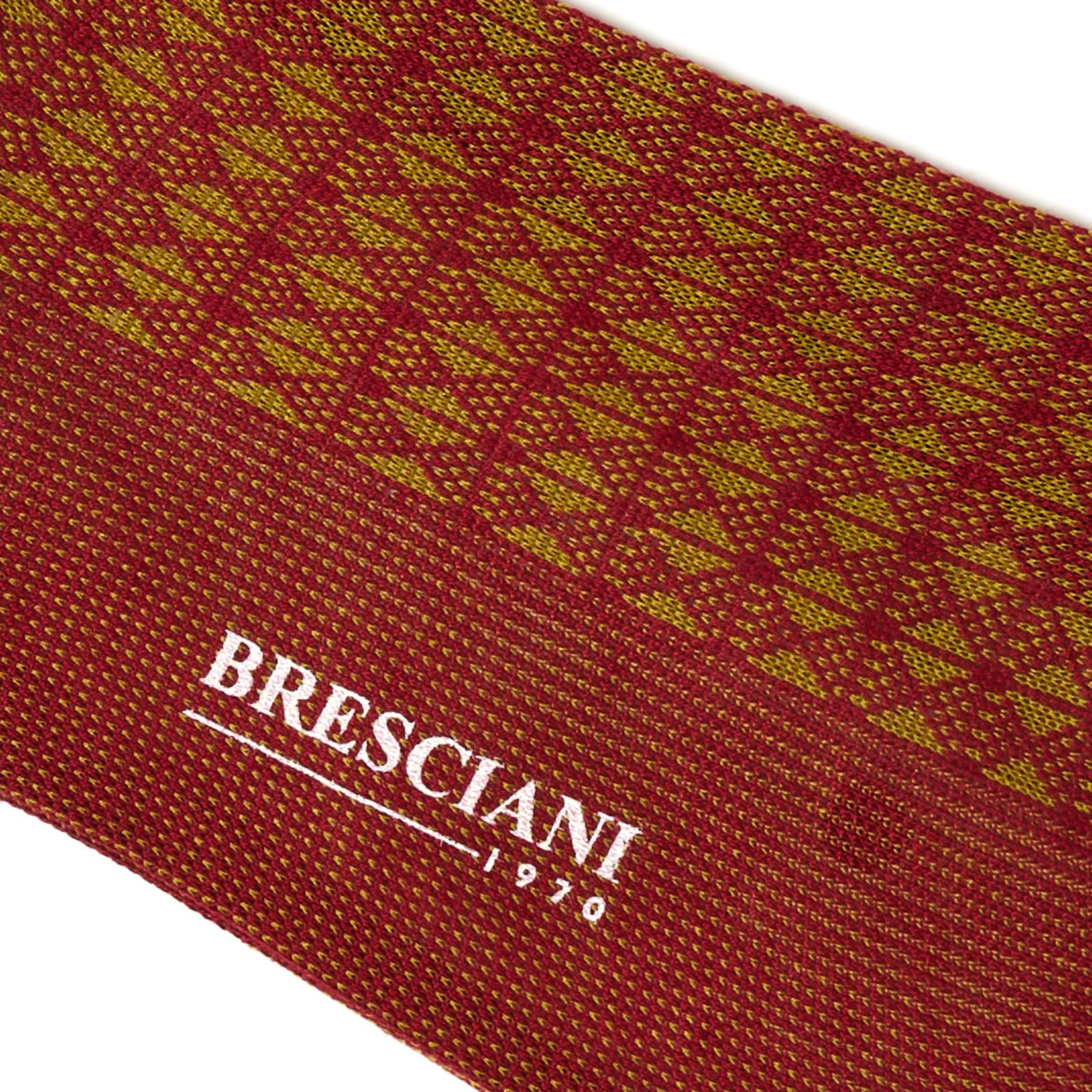 BRESCIANI Cotton Geometry Macro-Design Mid Calf Length Socks M-L BRESCIANI