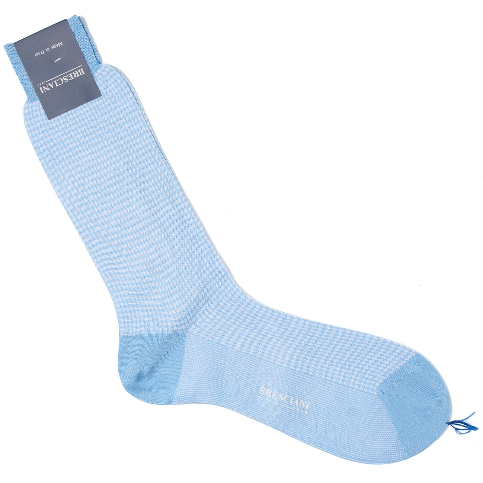 BRESCIANI Cotton Geometry Macro-Design Mid Calf Length Socks US M-L BRESCIANI
