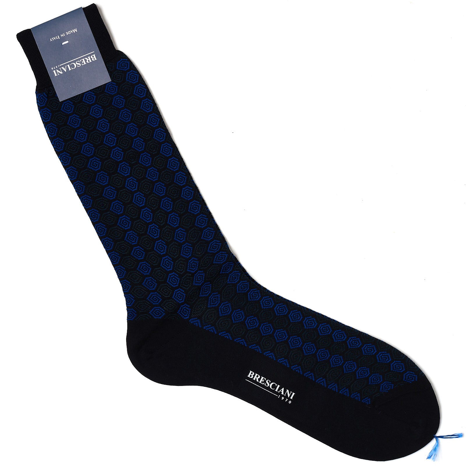 BRESCIANI Cotton Macro-Design Mid Calf Length Socks US M-L BRESCIANI