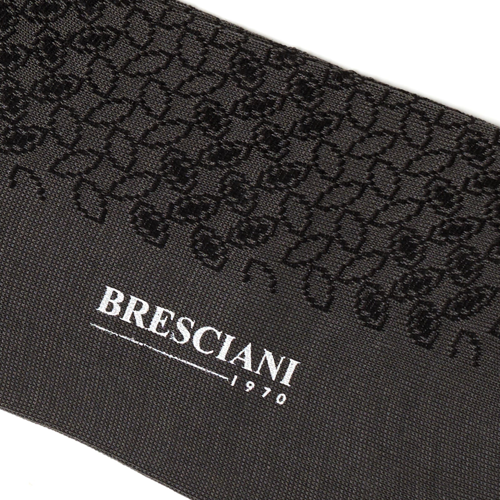 BRESCIANI Cotton Small Pattern Design Mid Calf Length Socks US M-L BRESCIANI