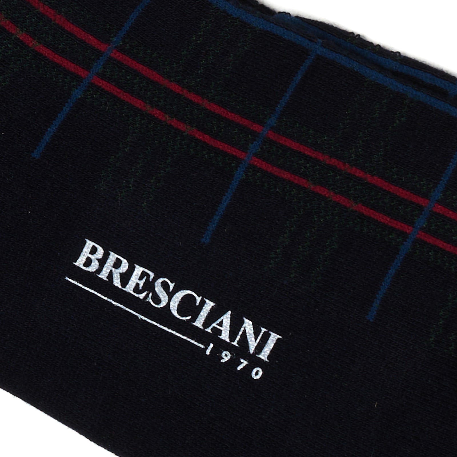 BRESCIANI Cotton Small Pattern Design Mid Calf Length Socks US M-L BRESCIANI