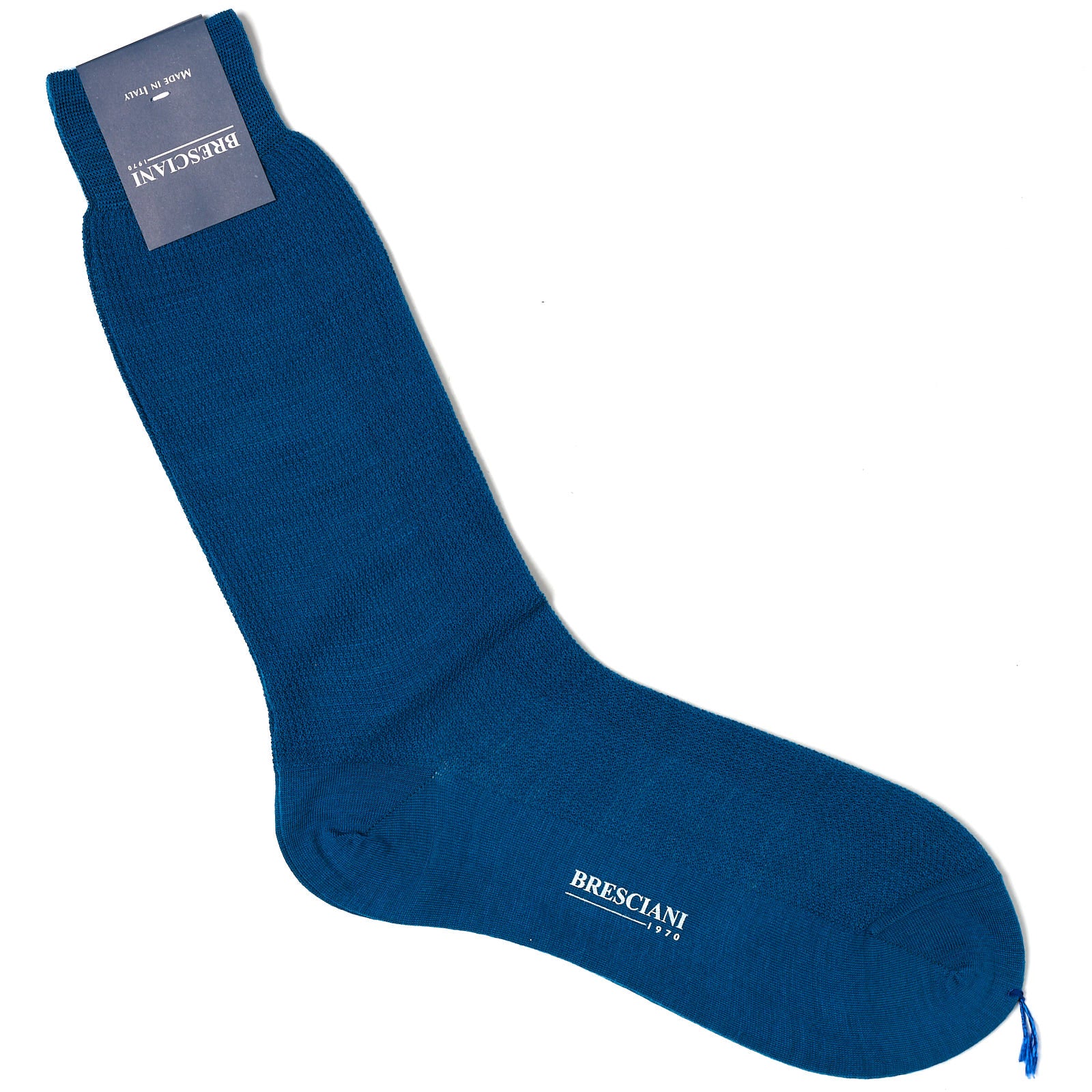 BRESCIANI Wool Micro-Design Mid Calf Length Socks US M-L