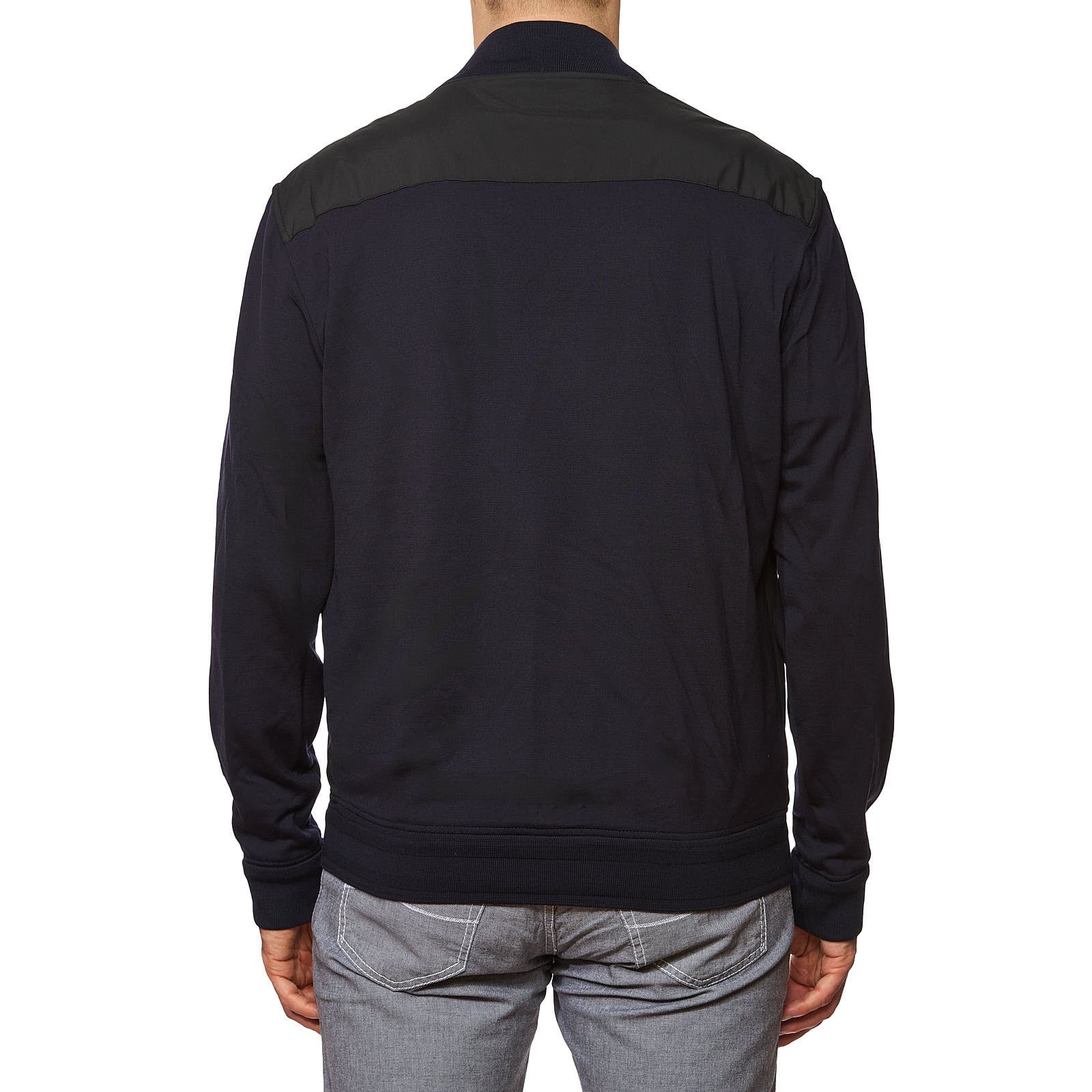 BRIONI Navy Blue Virgin Wool Bomber Jacket Blouson NEW L XL Slim