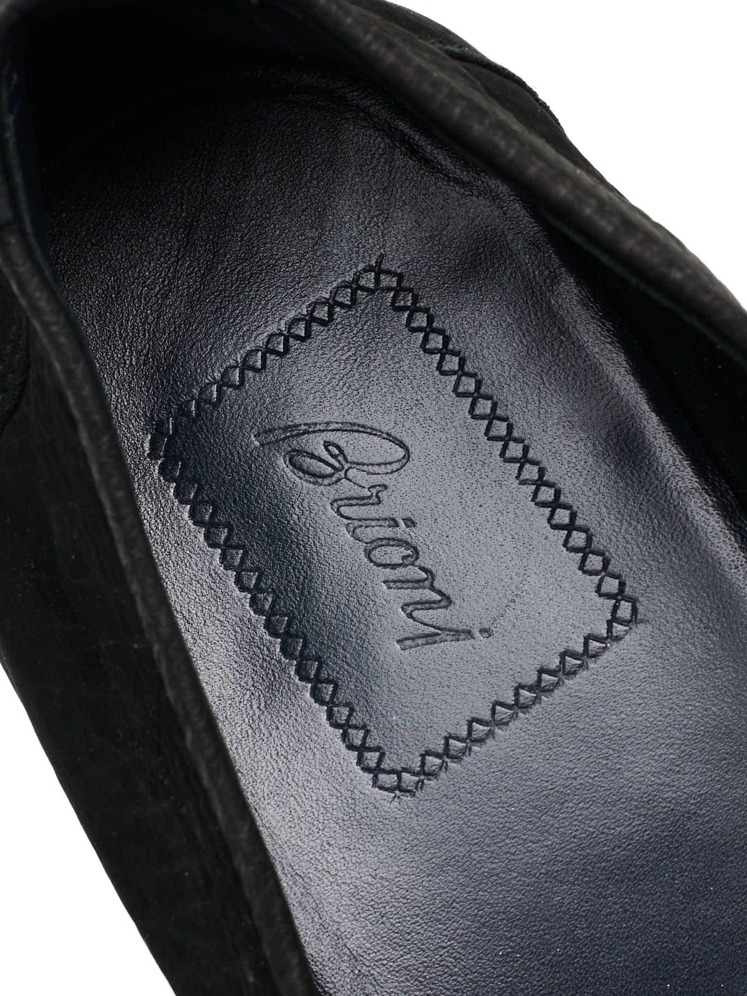 BRIONI Black Nubuck Handmade Appia Penny Loafers US 10