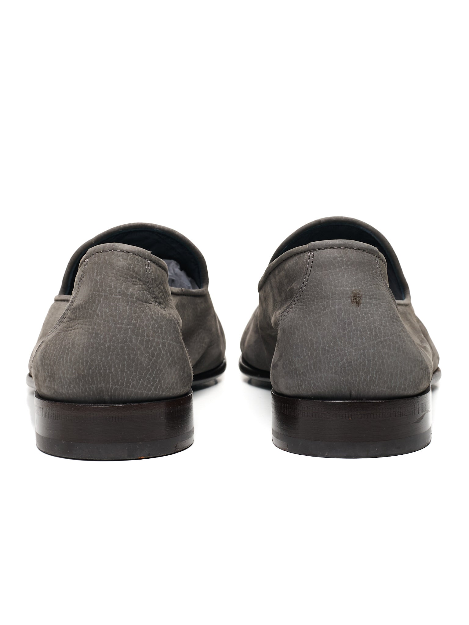 BRIONI Gray Nubuck Handmade Appia Penny Loafers US 10