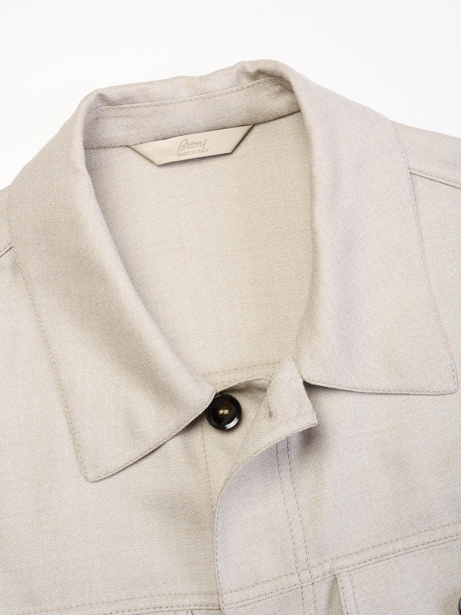 BRIONI Gray Virgin Wool Trucker Jacket "Neutrals"