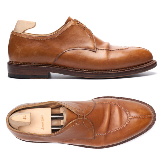 BRIONI by Silvano Lattanzi Handmade Cognac Norwegian 2 Eyelet Derby Shoes US 10