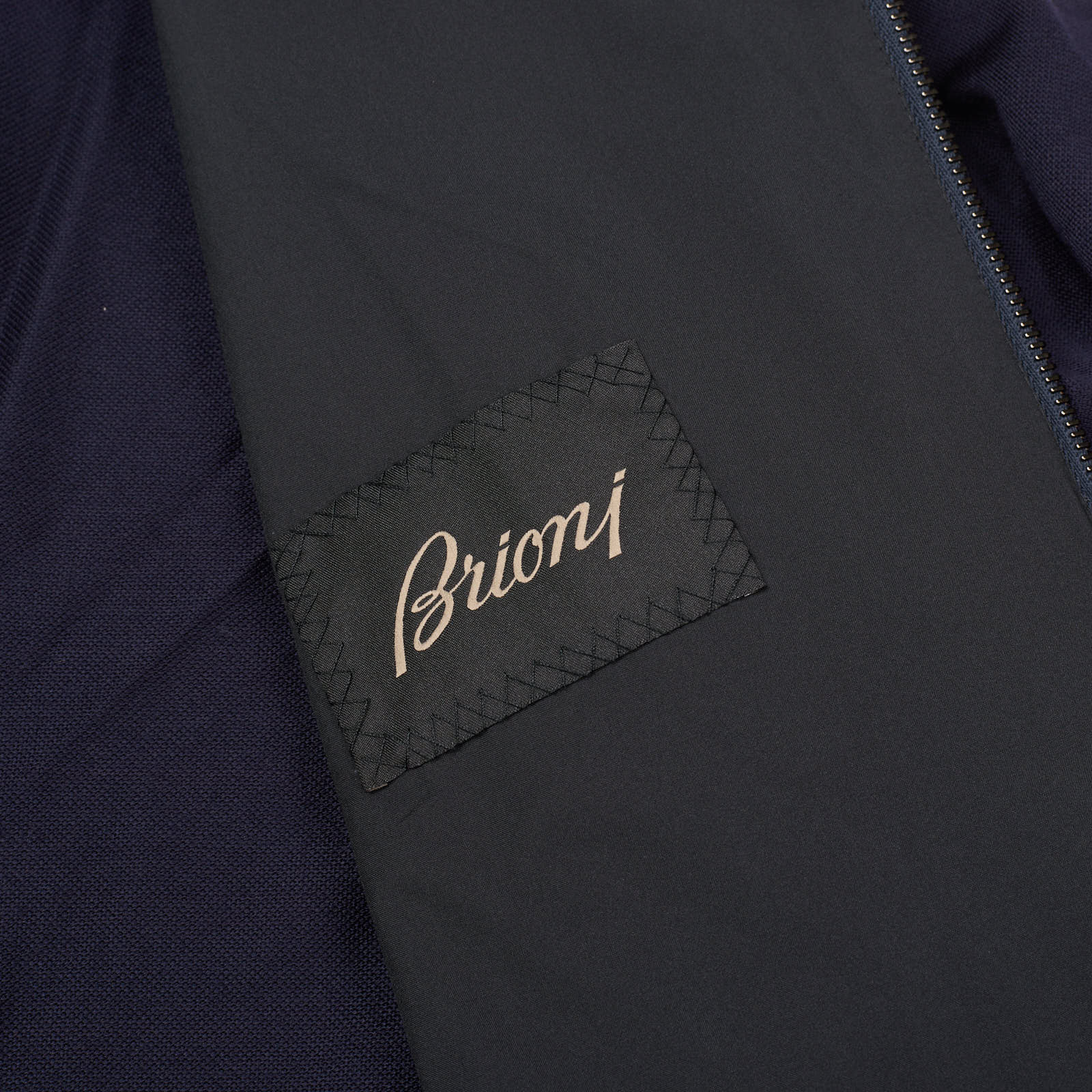 BRIONI Navy Blue Virgin Wool Bomber Jacket Blouson NEW L XL Slim