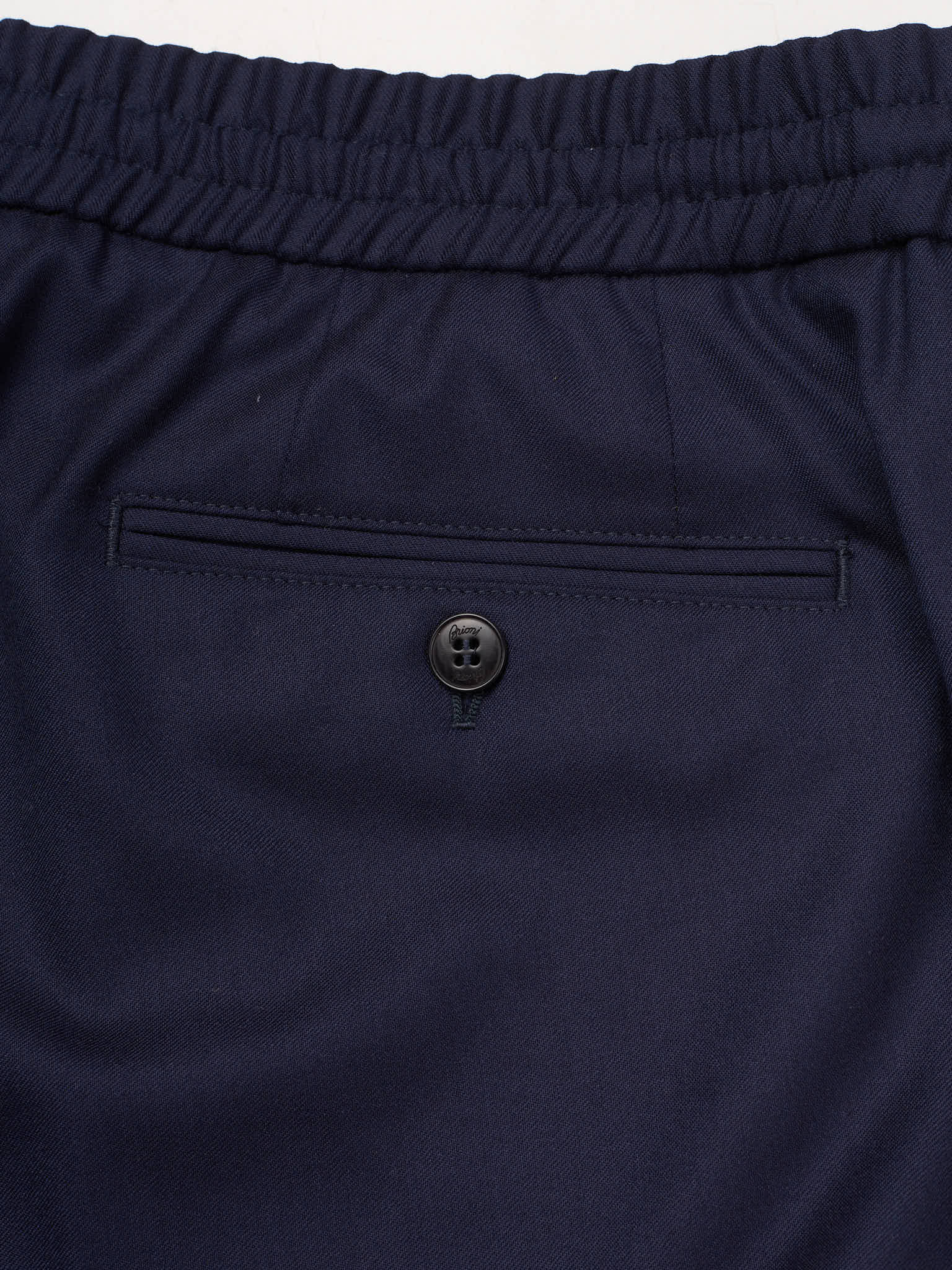 BRIONI Navy Blue Wool-Cashmere Drawstring Elastic Waist Pants NEW