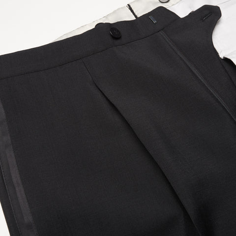 BRIONI "ALCIONE" Handmade Black Mohair-Wool Shawl Collar Tuxedo Suit EU 50 NEW US 40