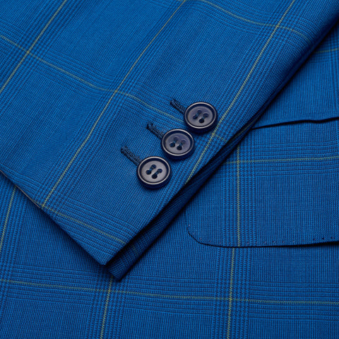 BRIONI "COLONNA" Handmade Blue Plaid Wool Jacket EU 50 NEW US 40 Long Fit