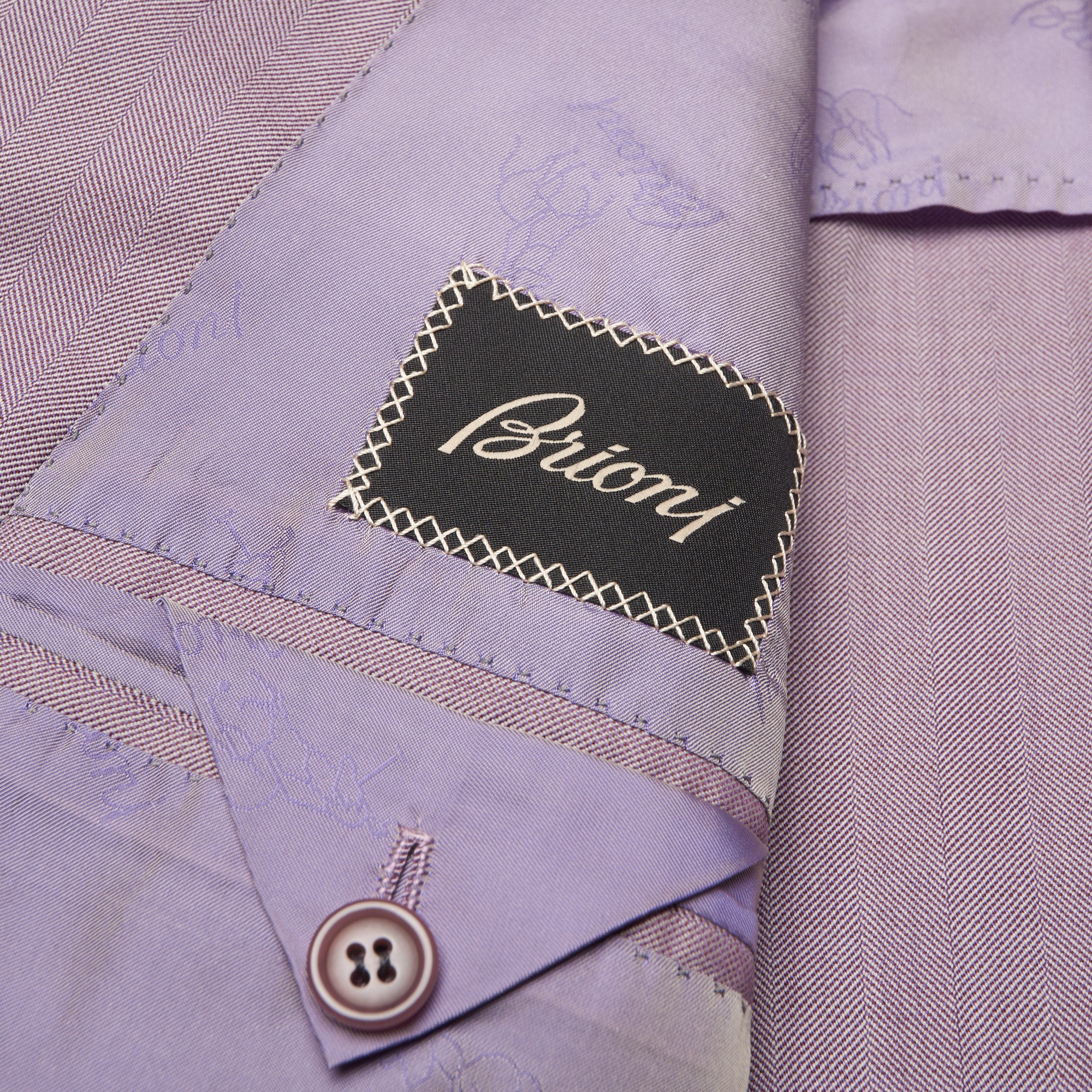 BRIONI "COLONNA" Handmade Light Purple Herringbone Wool Jacket EU 52 NEW US 42
