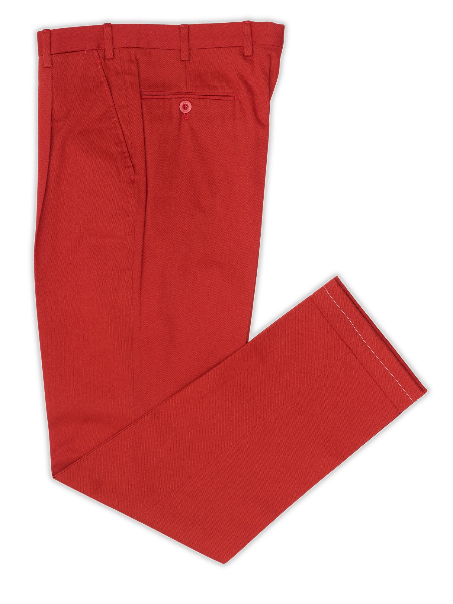 BRIONI "Moena" Red Cotton Single Pleated Dress Pants EU 46 NEW US 30
