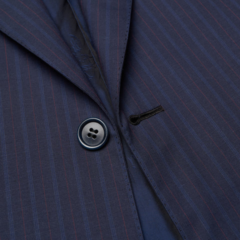 BRIONI "PALATINO" Handmade Blue Striped Wool Super 150' Suit EU 54 NEW US 44