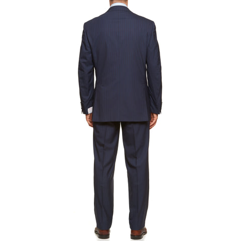 BRIONI "PALATINO" Handmade Blue Striped Wool Super 150' Suit EU 54 NEW US 44