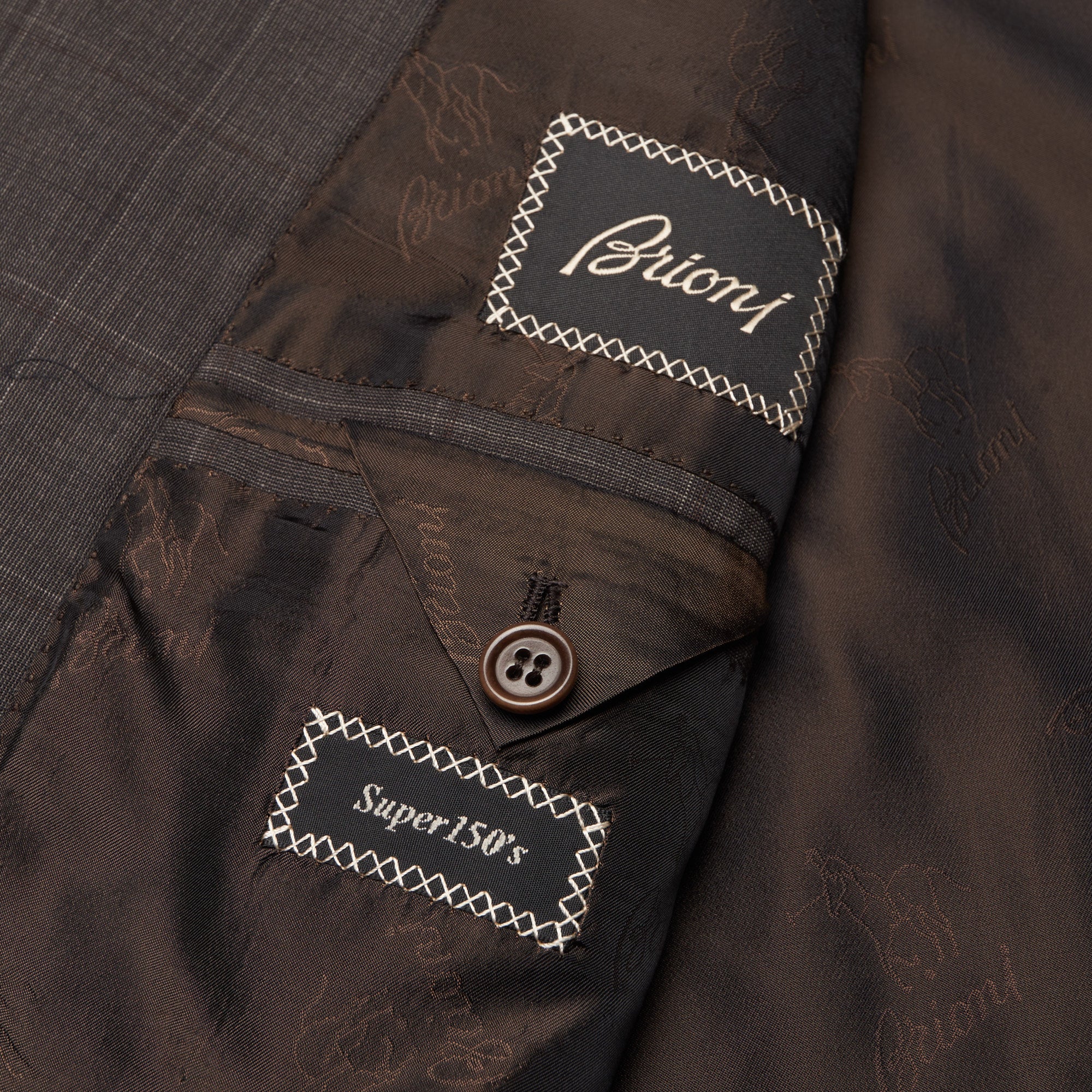 BRIONI "SECOLO" Handmade Gray Plaid Wool Super 150' Suit EU 52 NEW US 42