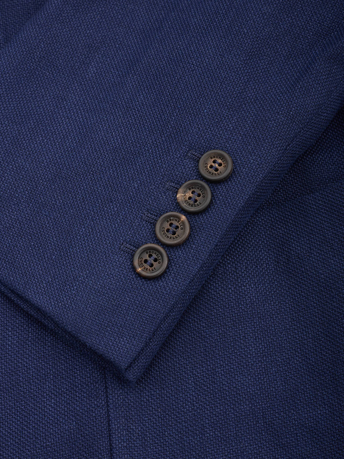 BRUNELLO CUCINELLI Navy Blue Linen-Wool-Silk Hopsack Blazer Jacket NEW