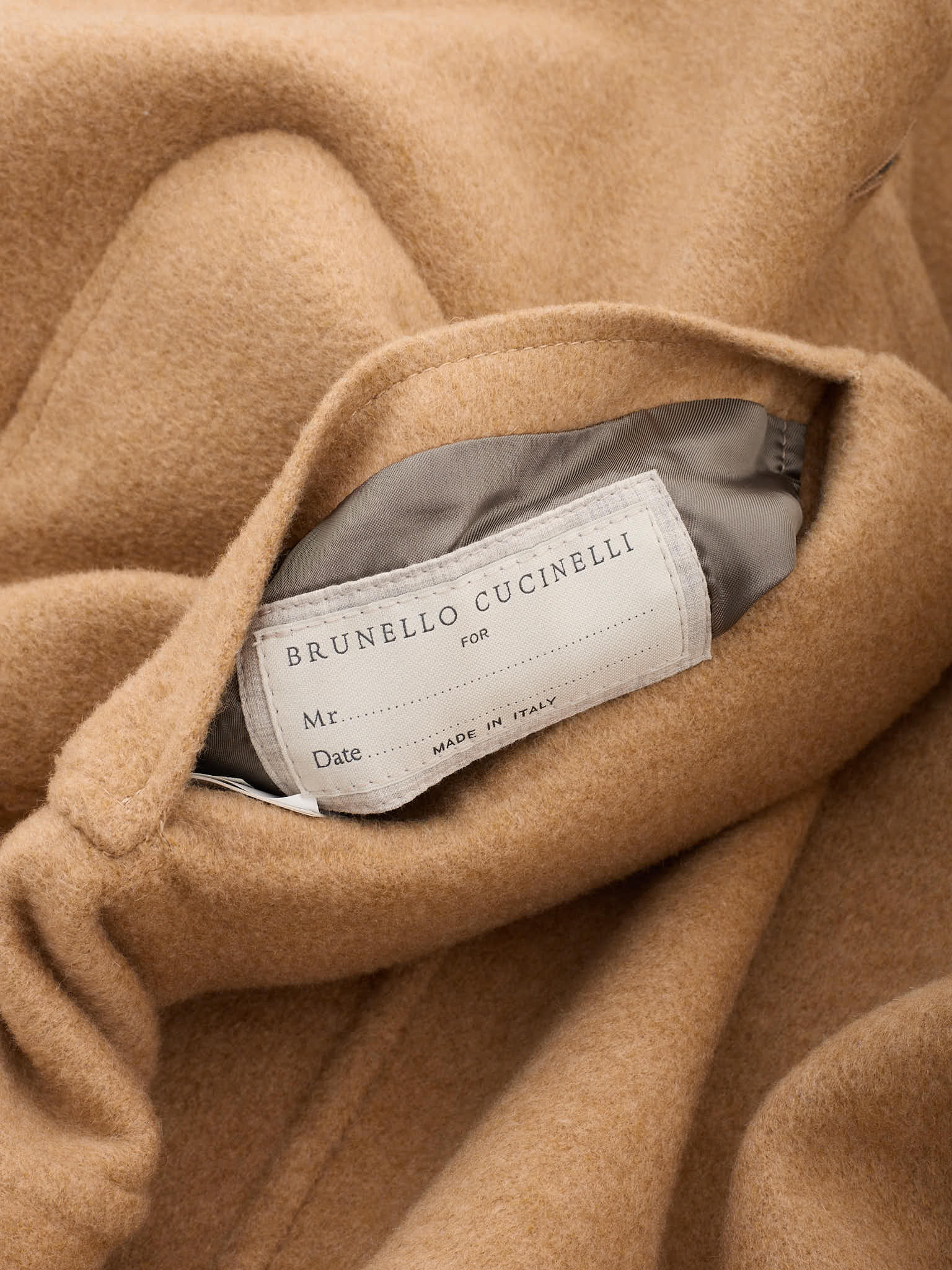 BRUNELLO CUCINELLI Beige-Gray Double Sided Cashmere Overcoat 50