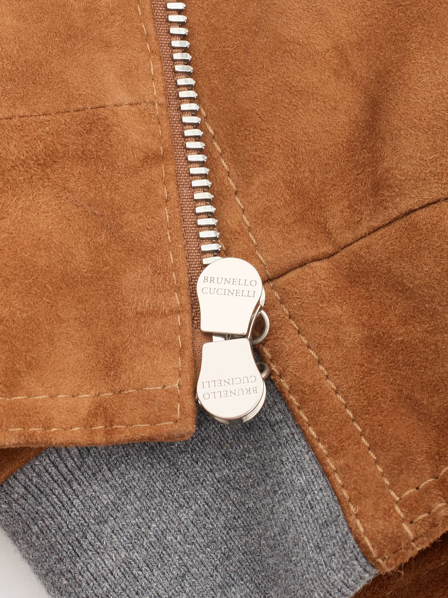 BRUNELLO CUCINELLI Brown Hooded Leather Jacket NEW L