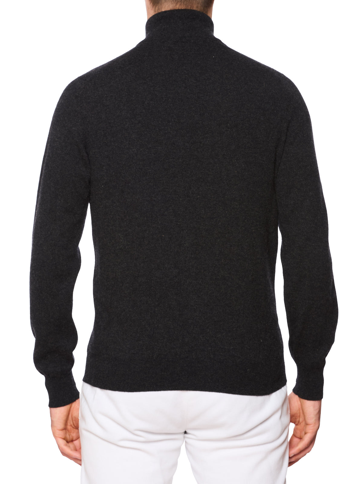 BRUNELLO CUCINELLI Dark Gray Cashmere High Zip Neck Sweater EU 50 US M