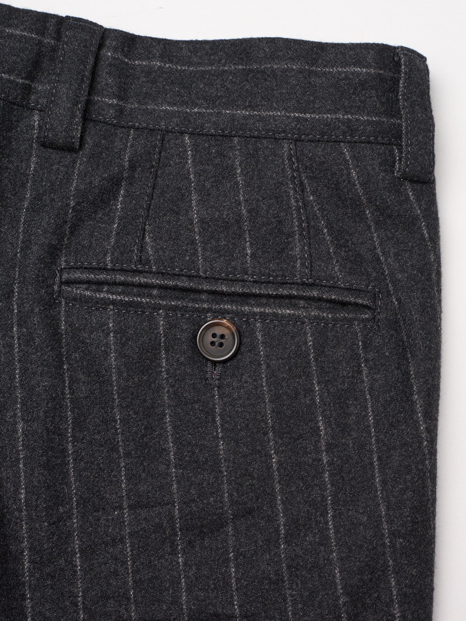 BRUNELLO CUCINELLI Dark Gray Chalk Stripe Wool Dress Pants