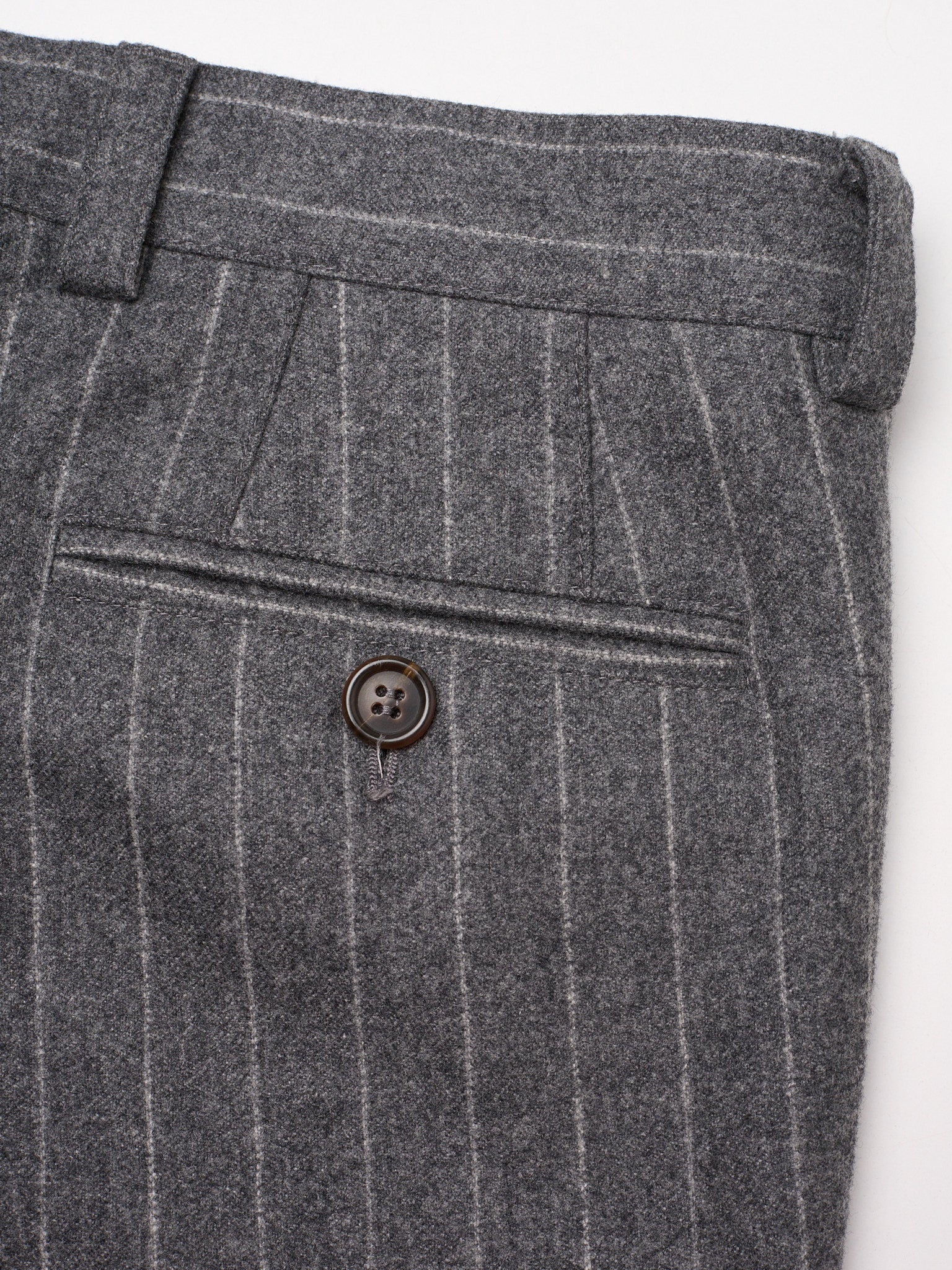 BRUNELLO CUCINELLI Gray Chalk Stripe Wool Dress Pants