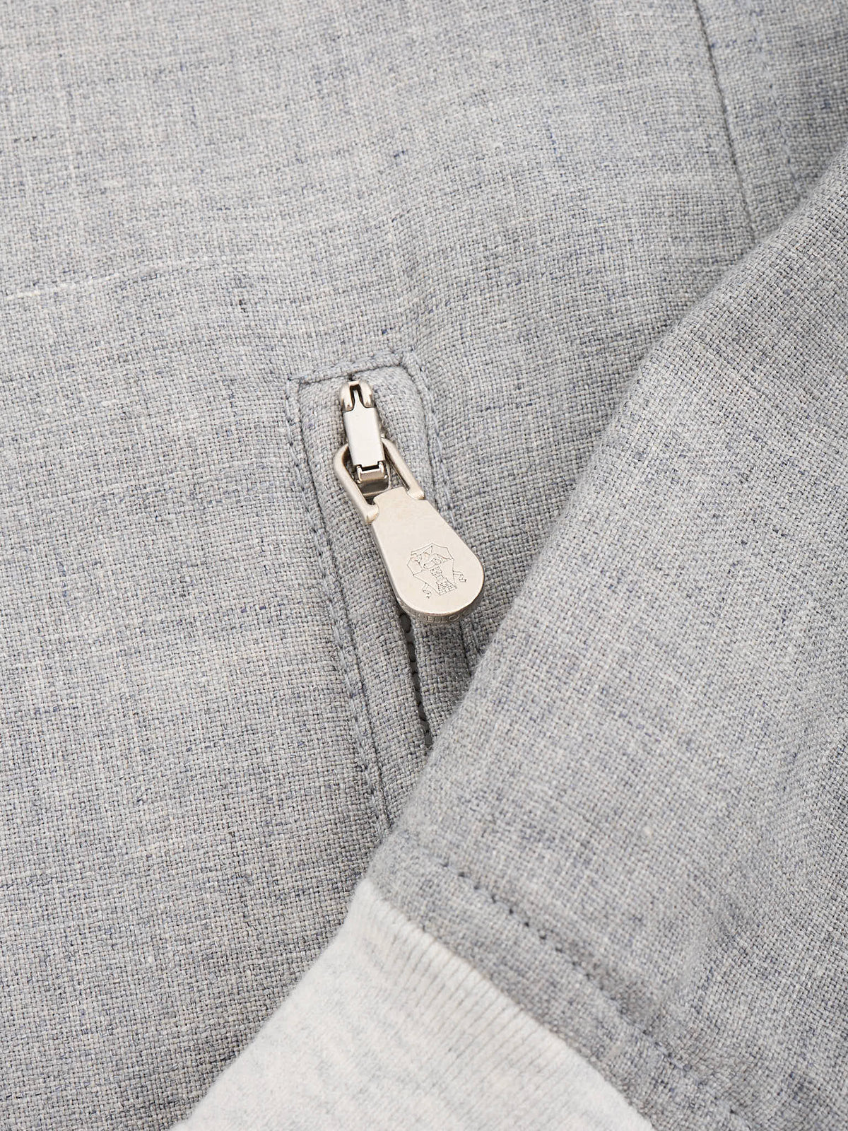 BRUNELLO CUCINELLI Gray Linen-Wool Bomber Jacket NEW
