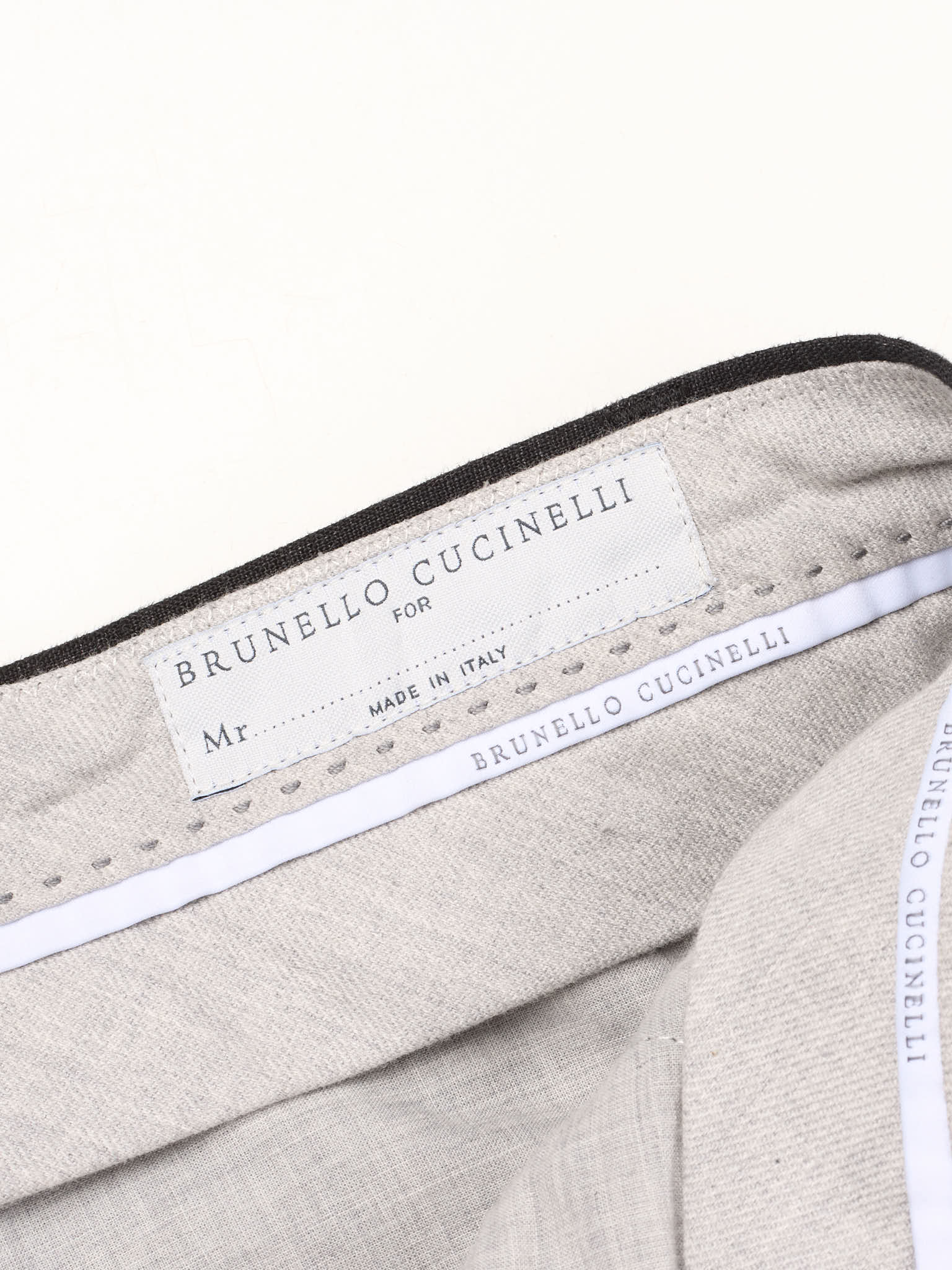 BRUNELLO CUCINELLI Gray Striped Linen Leisure Fit Chevron Pants NEW