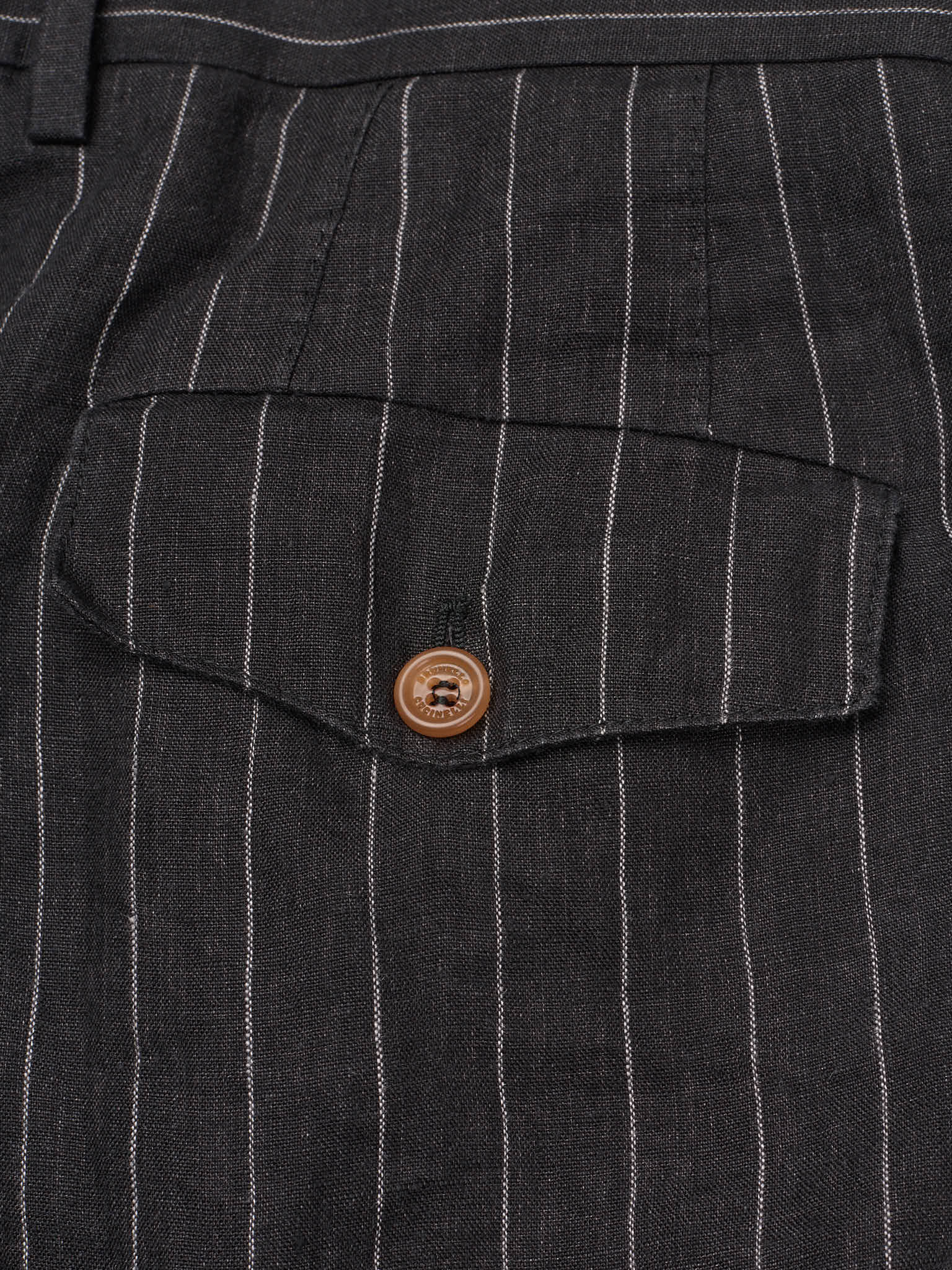 BRUNELLO CUCINELLI Gray Striped Linen Leisure Fit Chevron Pants NEW