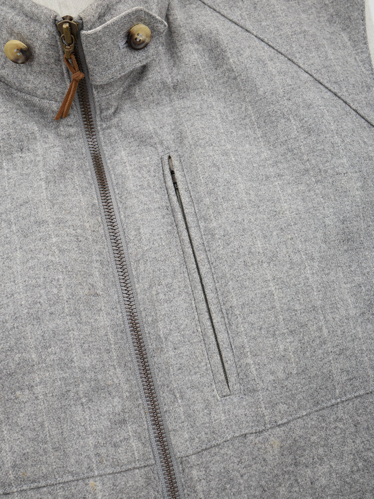 BRUNELLO CUCINELLI Gray Striped Wool-Cashmere Vest