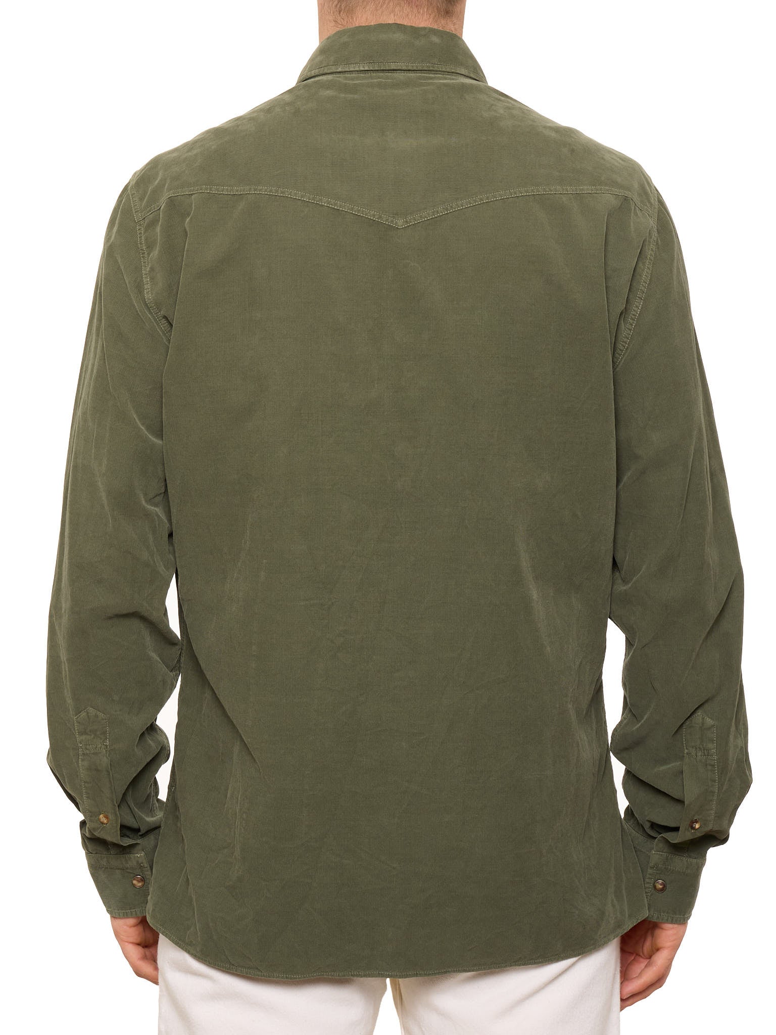 BRUNELLO CUCINELLI Green Leisure Fit Western Corduroy Shirt
