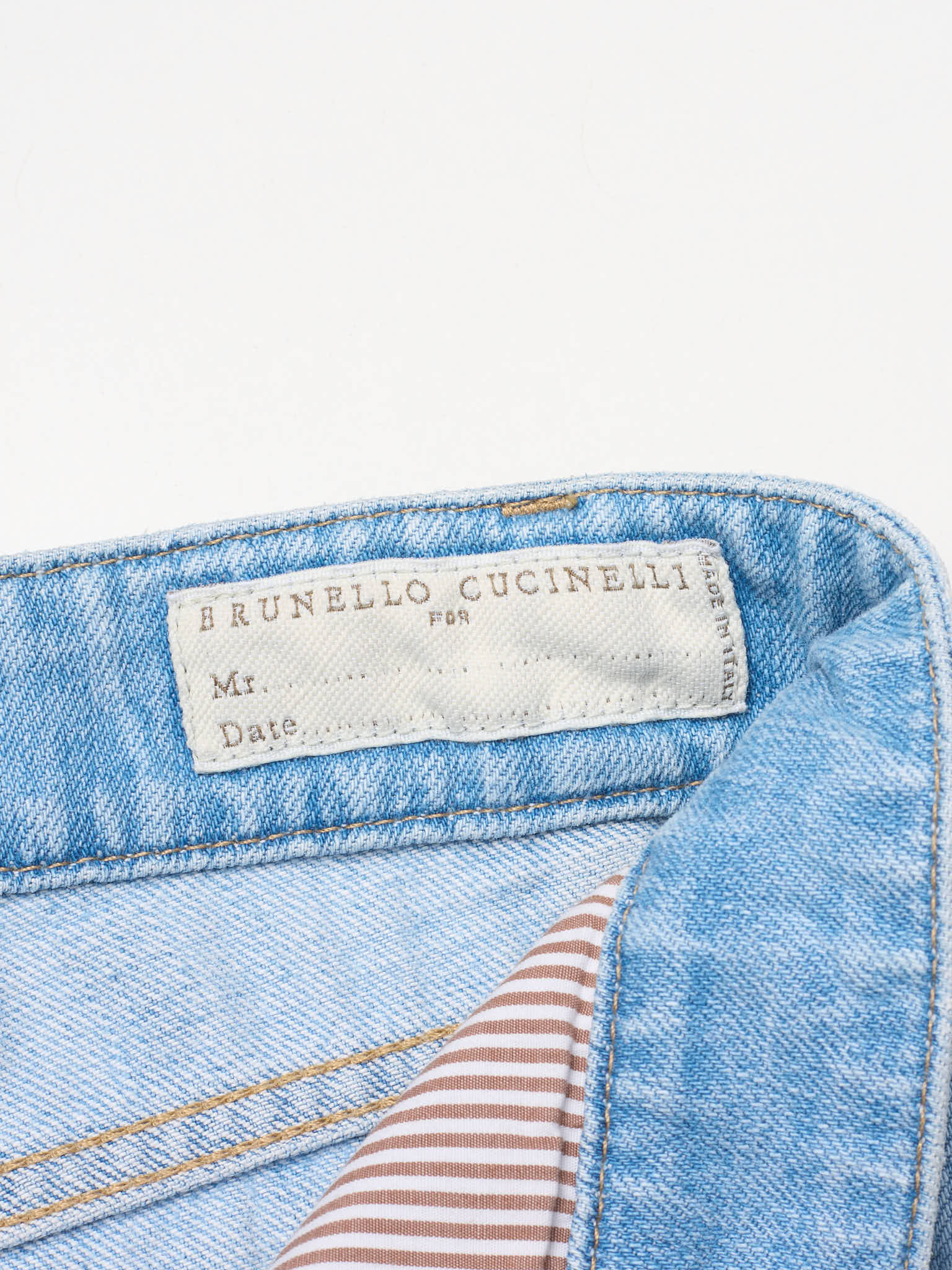 BRUNELLO CUCINELLI Light Blue Cotton Denim Traditional Fit Jeans