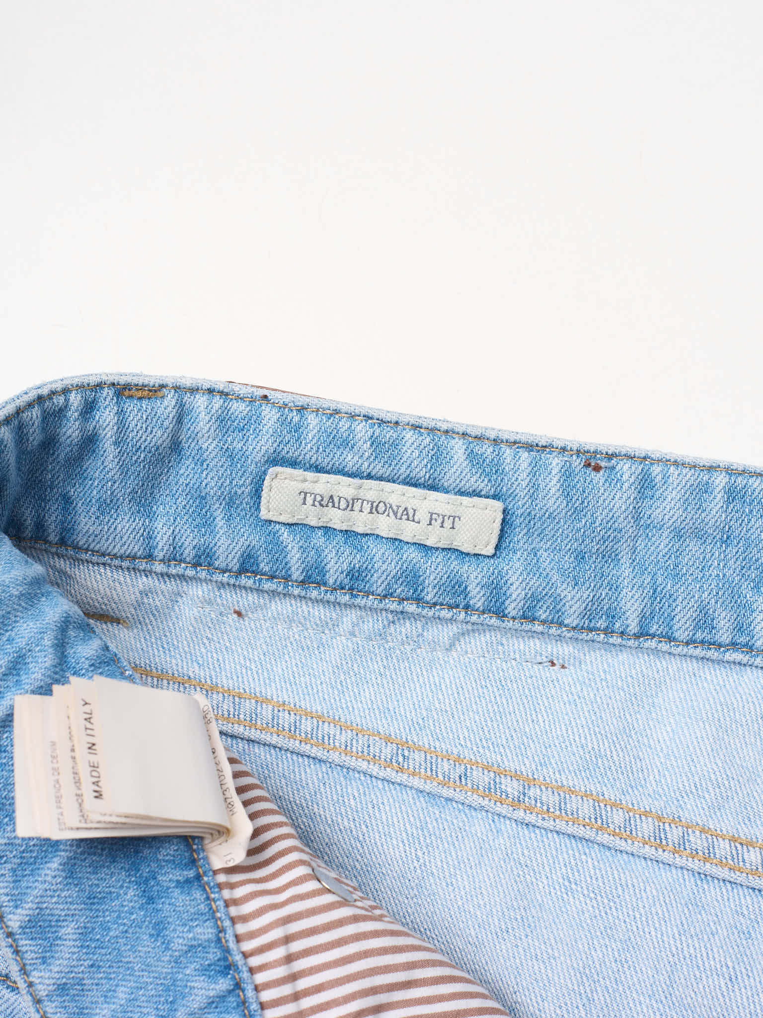 BRUNELLO CUCINELLI Light Blue Cotton Denim Traditional Fit Jeans
