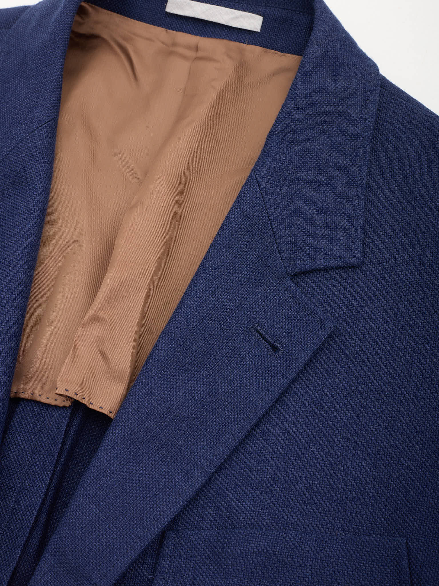 BRUNELLO CUCINELLI Navy Blue Linen-Wool-Silk Hopsack Blazer Jacket NEW