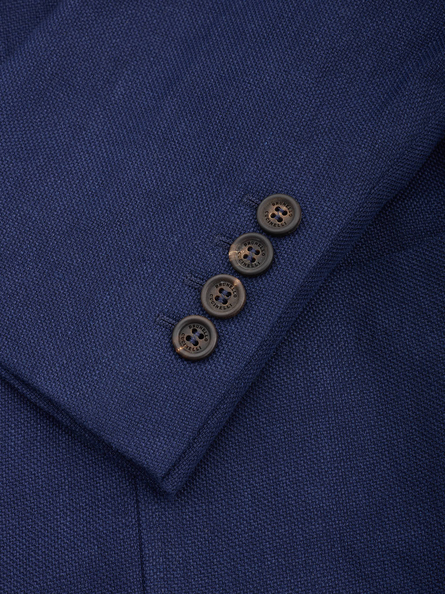 BRUNELLO CUCINELLI Navy Blue Linen-Wool-Silk Hopsack Blazer Jacket NEW