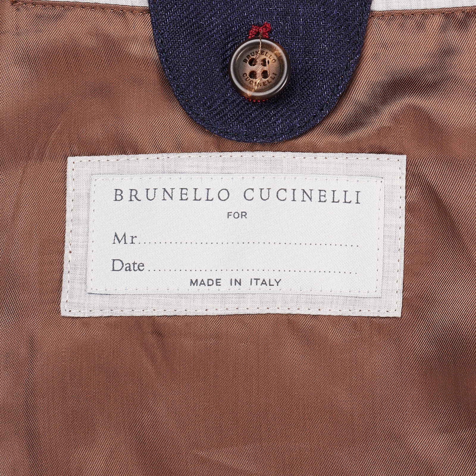 BRUNELLO CUCINELLI Navy Blue Linen Five Button Jacket EU 50 NEW US 40 BRUNELLO CUCINELLI
