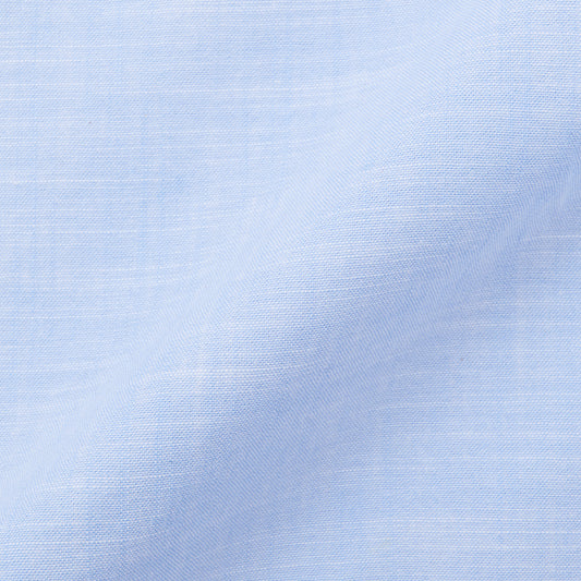 BRUNELLO CUCINELLI Solid Blue Cotton Shirt Size L Basic Fit