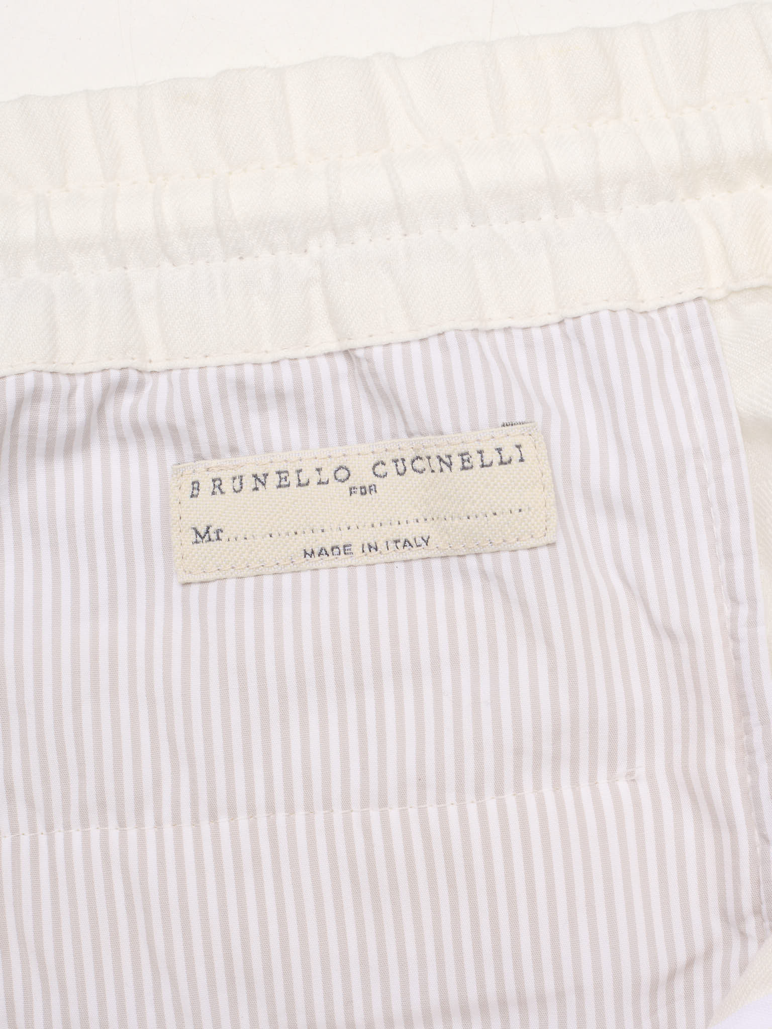 BRUNELLO CUCINELLI White Linen Drawstring Shorts NEW
