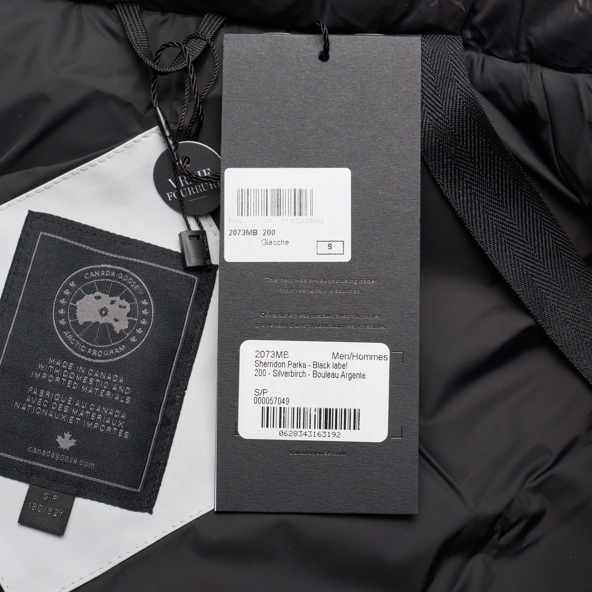 CANADA GOOSE Sherridon Parka Black Label 2073MB 200 with Fur Ruff Silverbirch