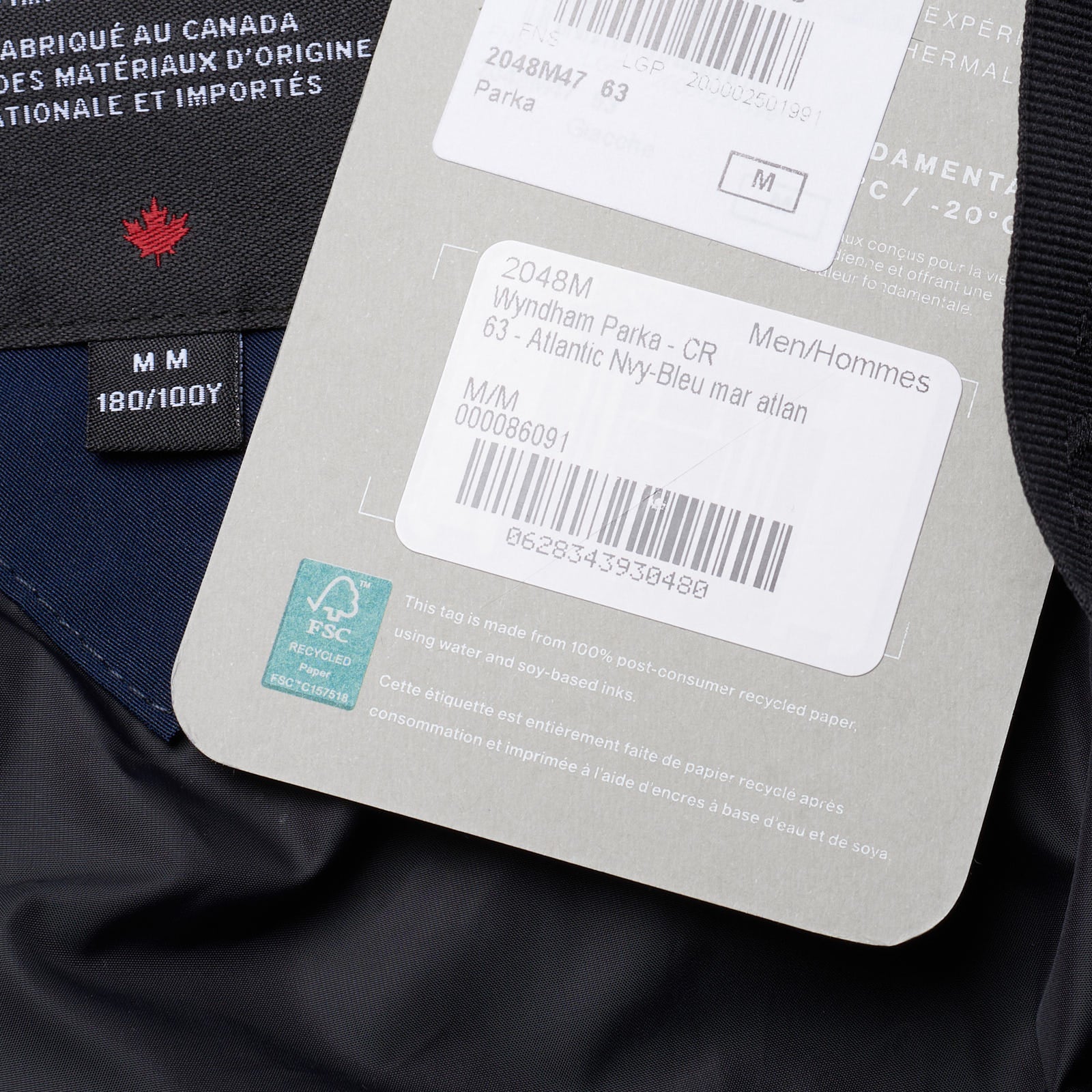 CANADA GOOSE Wyndham Parka 2048M 47 Blue Down Jacket Coat NEW CANADA GOOSE