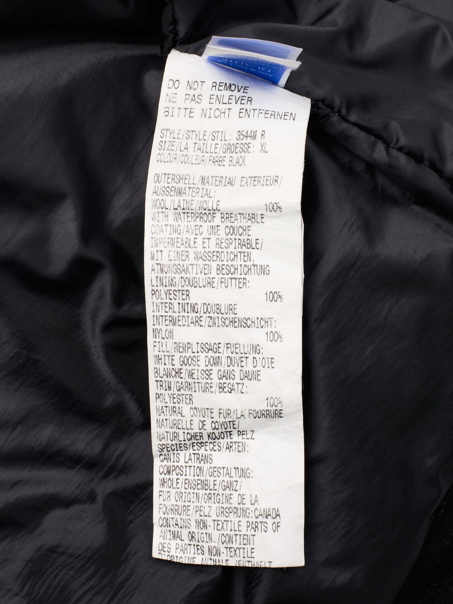 CANADA GOOSE x LORO PIANA Branta Trento Black Down Parka XL Fur Ruff