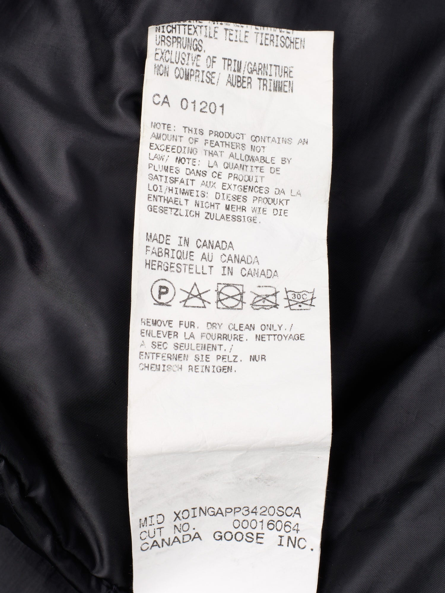 CANADA GOOSE x LORO PIANA Branta Trento Black Down Parka XL Fur Ruff