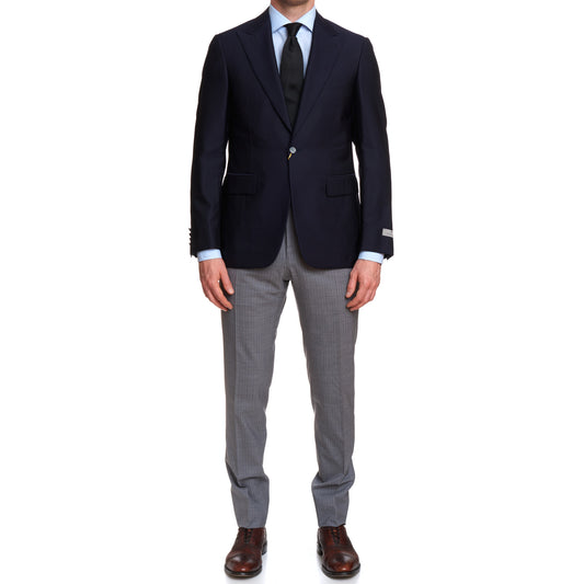 CANALI 1934 Blue-Gray Wool-Silk 1 Button Peak Lapel Morning Suit EU 50 US 40