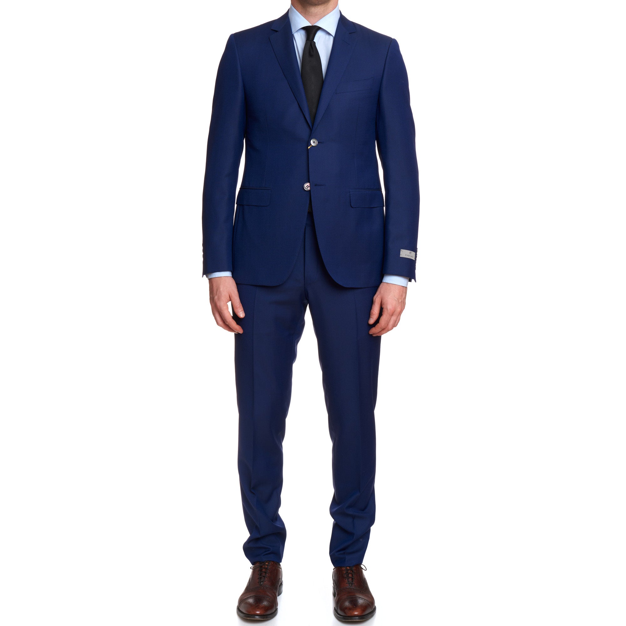 CANALI 1934 Blue Jacquard Wool Suit EU 50 NEW US 40 Regular Slim Fit Cut CANALI