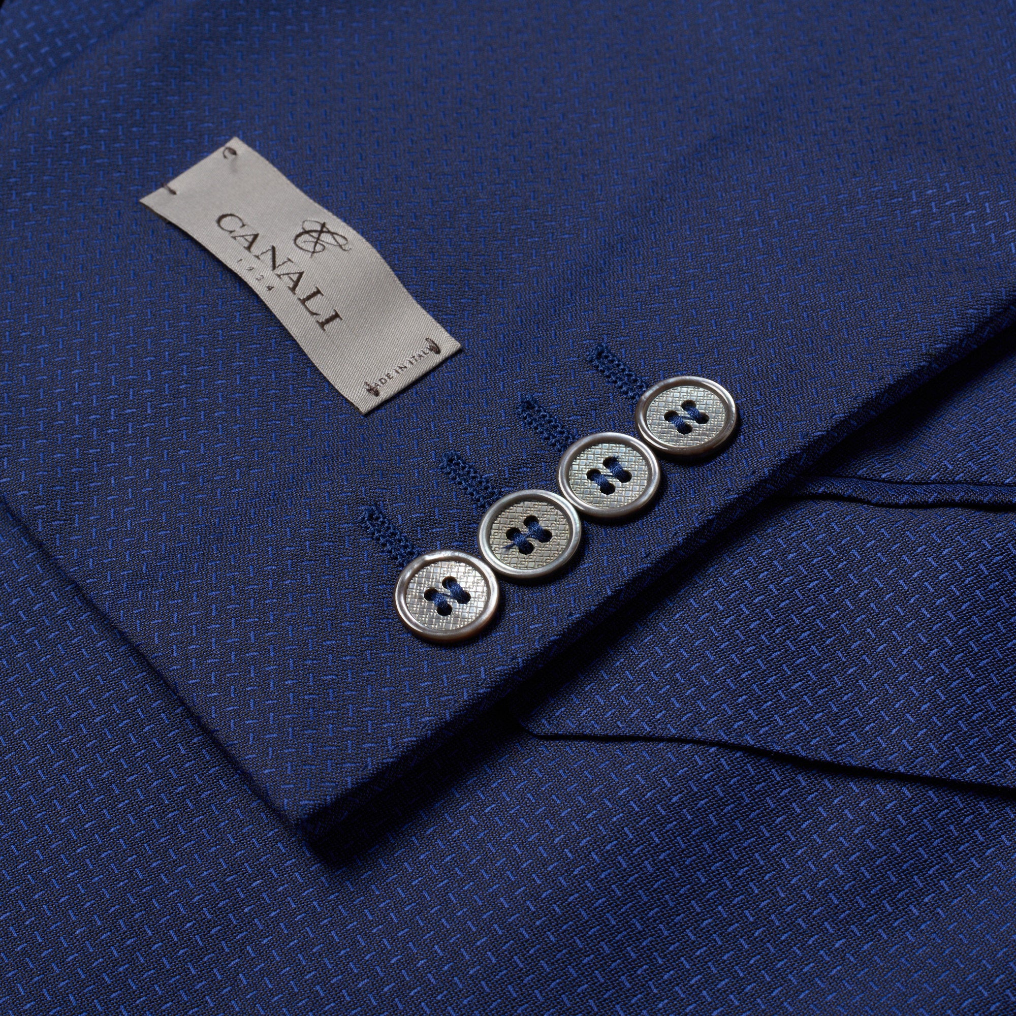 CANALI 1934 Blue Jacquard Wool Suit EU 50 NEW US 40 Regular Slim Fit Cut CANALI
